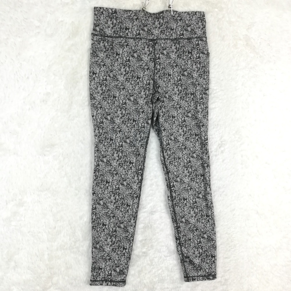 Members Mark Womens Pants Legging Textured Gray Black Print High Rise Pull On XL